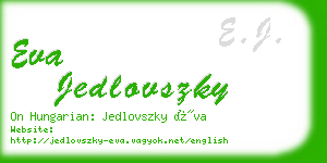 eva jedlovszky business card